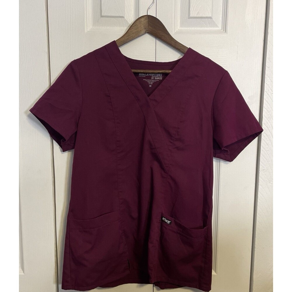Grey’s Anatomy by Barco Scrub Top Style 41101 Wine/Burgundy Women’s M